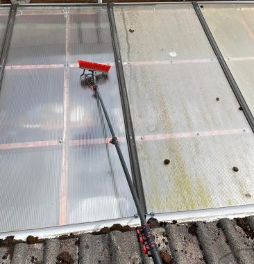 We can safely clean the polycarbonate on your conservatory roof, leaving it like new.